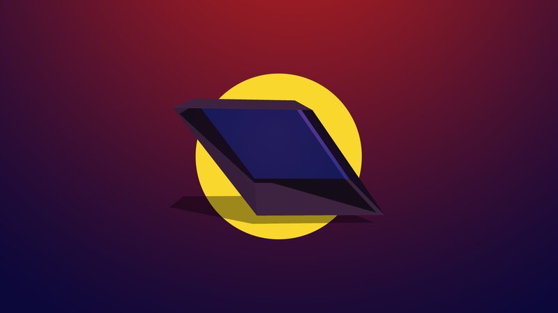 Blue Geometric Shape — Red