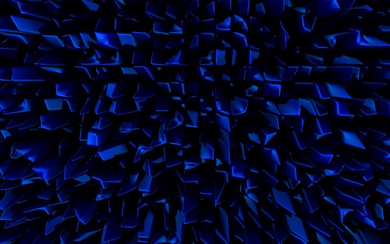 Blue Geometric Shapes — 3d Render