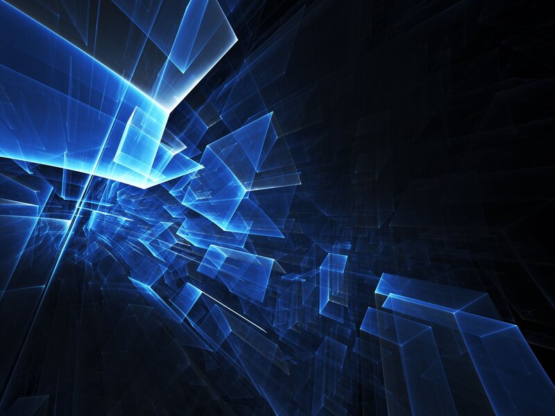 Blue Geometric Shapes — Abstract, Digital Art