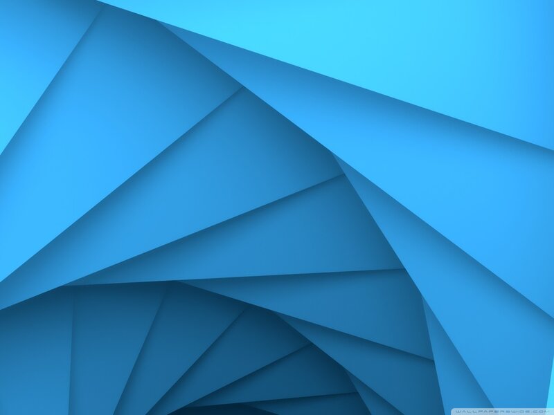 Blue Geometric Shapes — Calm, Abstract, Triangles, Shadows