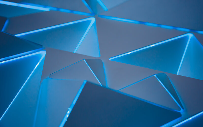 Blue Geometric Shapes — Calm, Abstract, Triangles