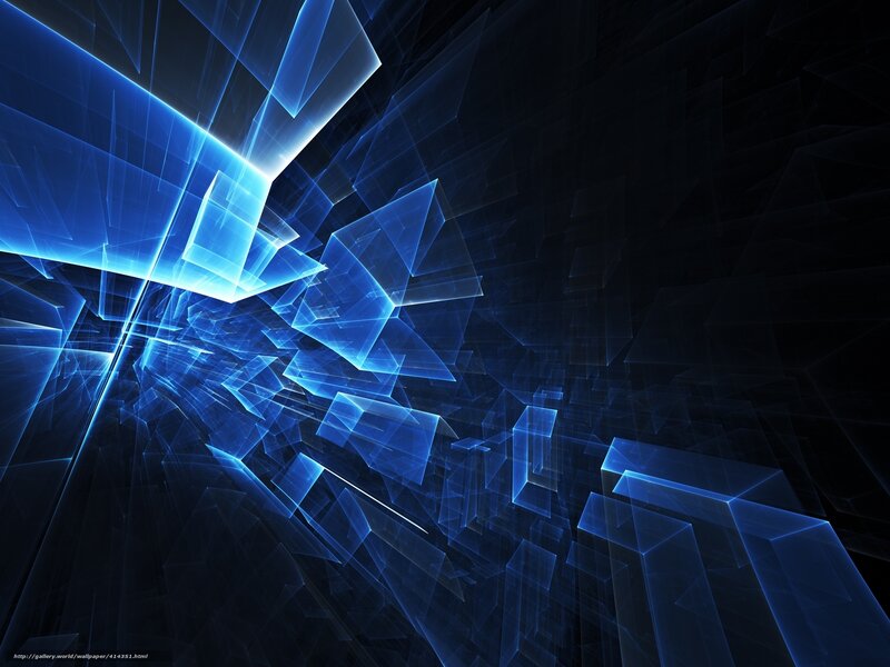 Blue Geometric Shapes — Dramatic