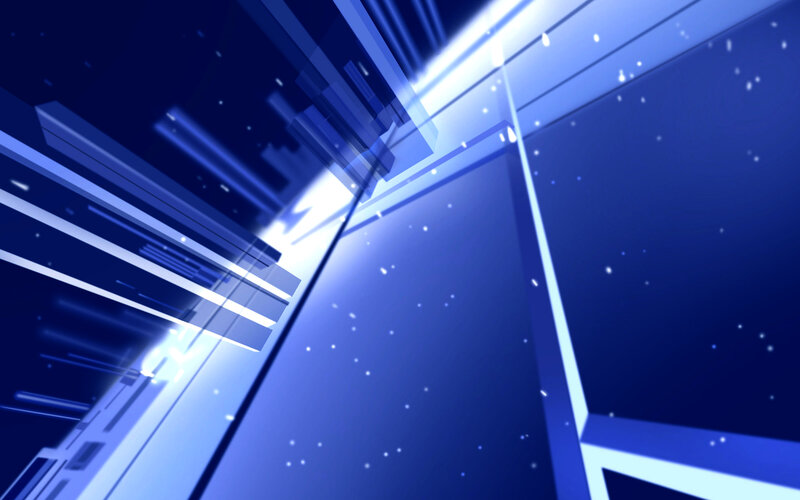 Blue Geometric Shapes — Dynamic, Digital Art