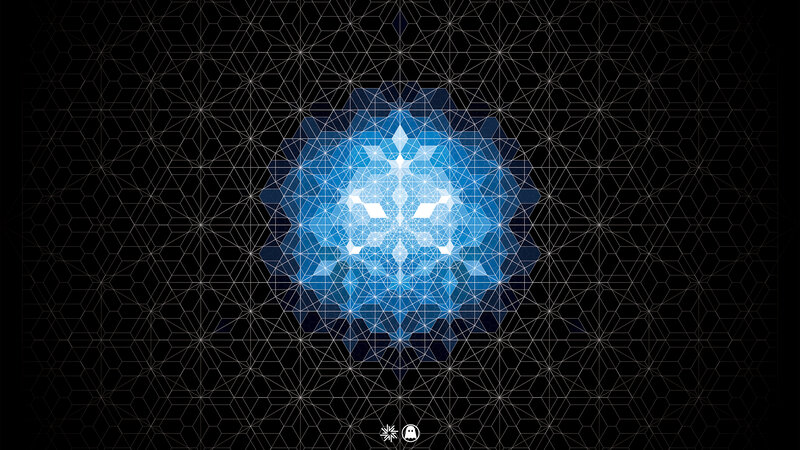 Blue Geometric Snowflake