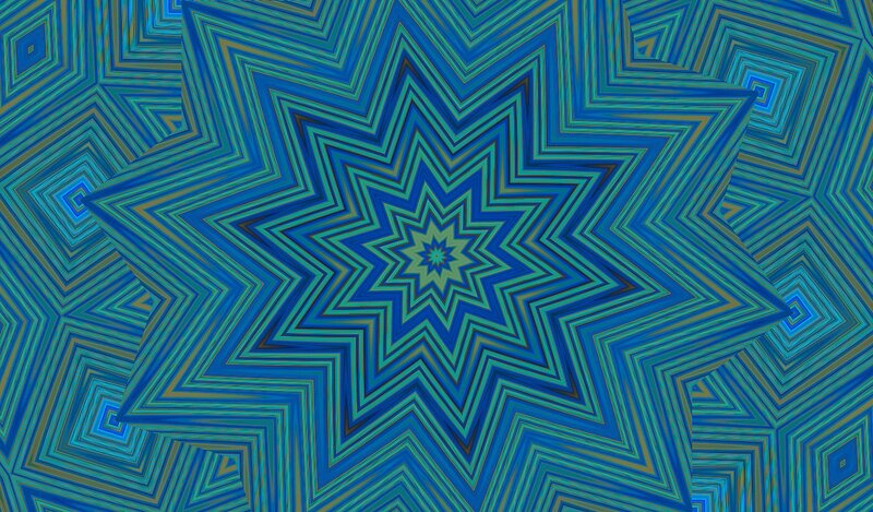 Blue Geometric Star Pattern — Hypnotic