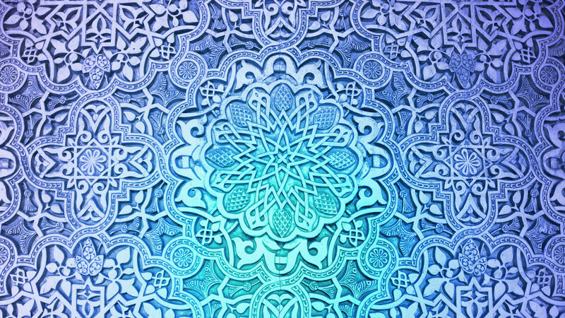 blue geometric tile pattern