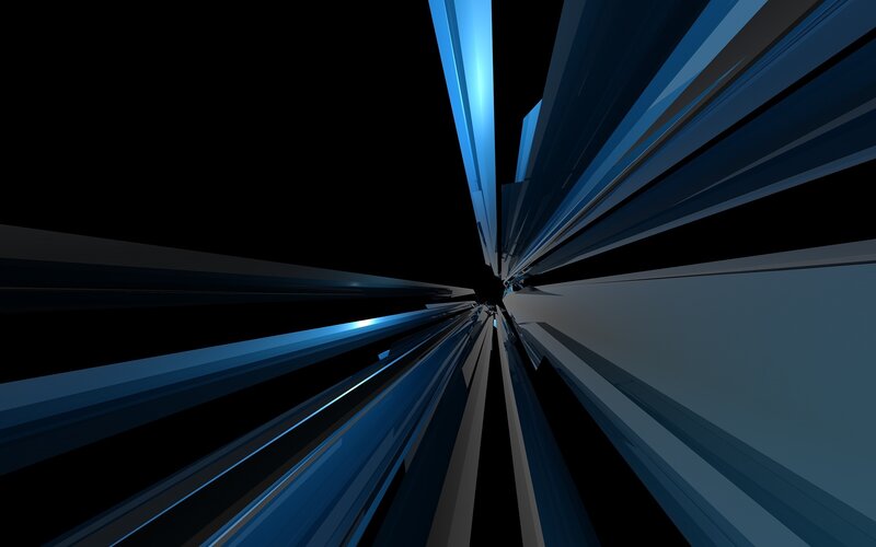 blue geometric tunnel