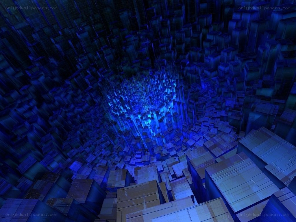 blue geometric tunnel