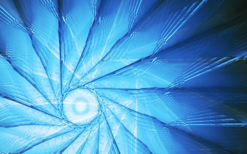 Blue Geometric Tunnel — Abstract