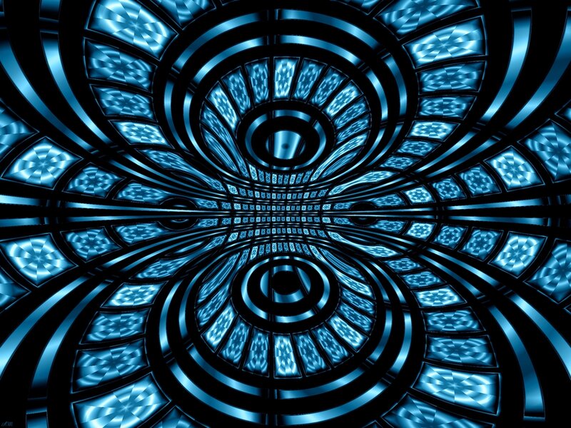 Blue Geometric Tunnel — Hypnotic
