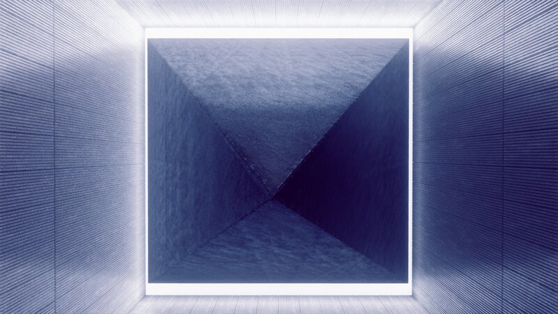 Blue Geometric Tunnel — Minimalist
