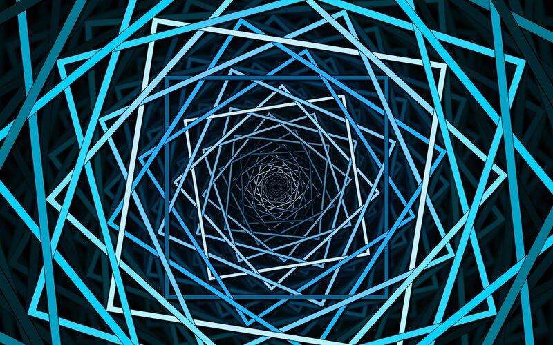 blue geometric tunnel