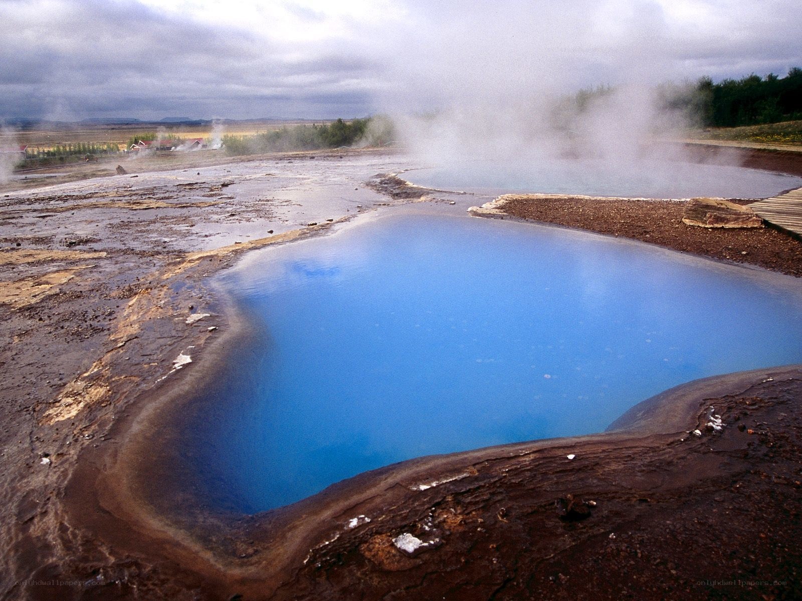 Blue geothermal pool in Iceland