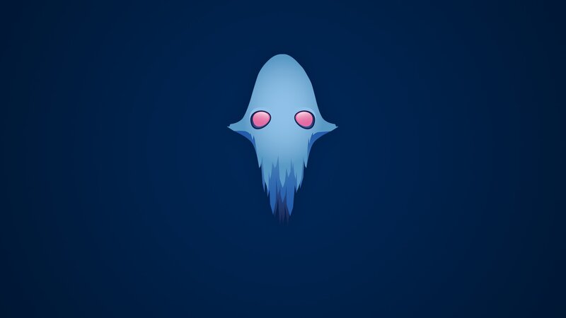 Blue Ghost with Pink Eyes — Mysterious