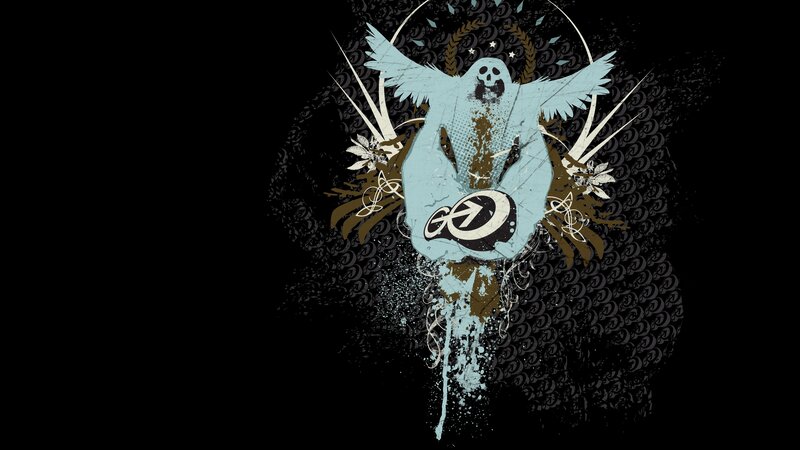 Blue Ghost with Wings — Black