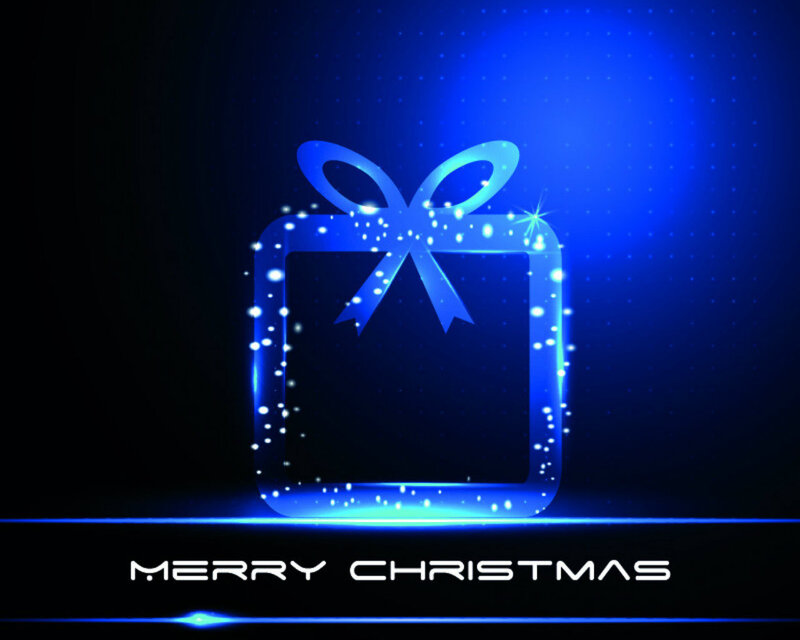 Blue Gift Box — Festive