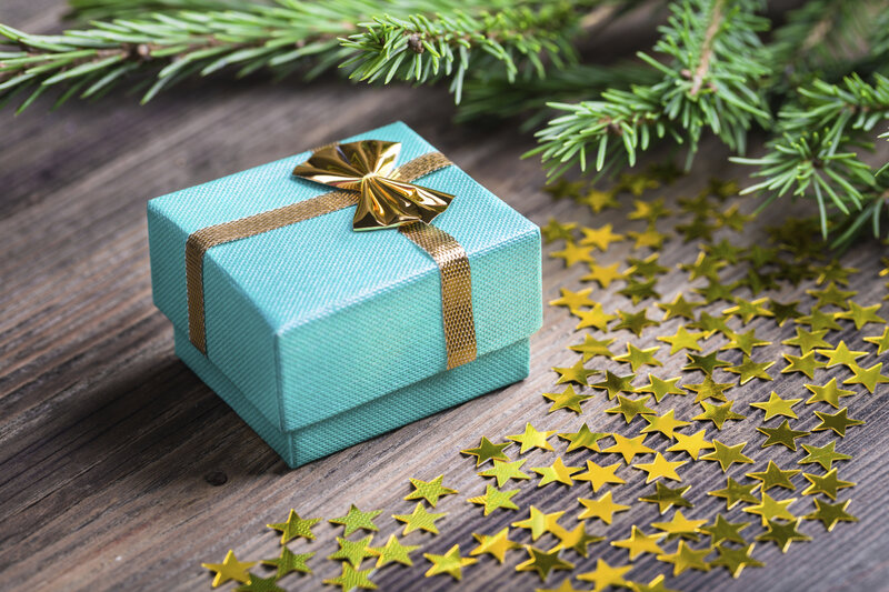 Blue Gift Box — Festive, Winter