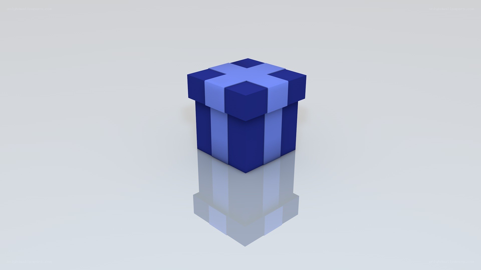 blue gift box with ribbon