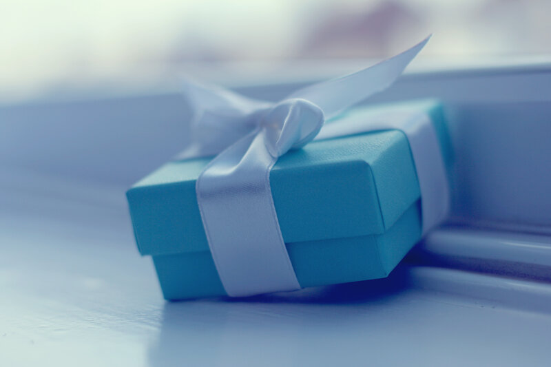 Blue Gift Box with Ribbon — Serene