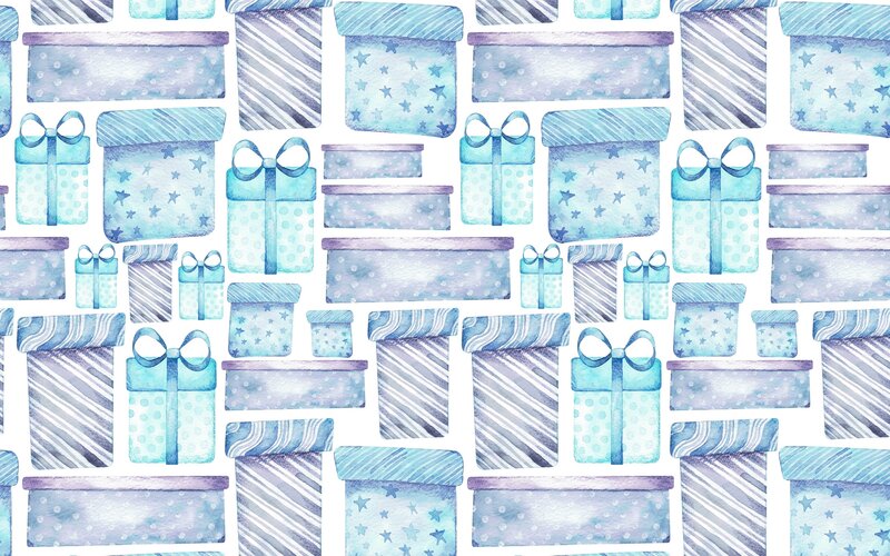 Blue Gift Boxes — Festive, Illustration