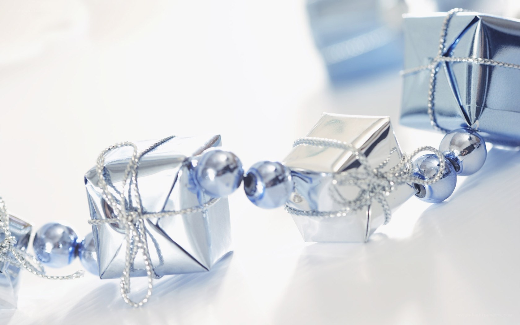 Blue gift boxes with beads