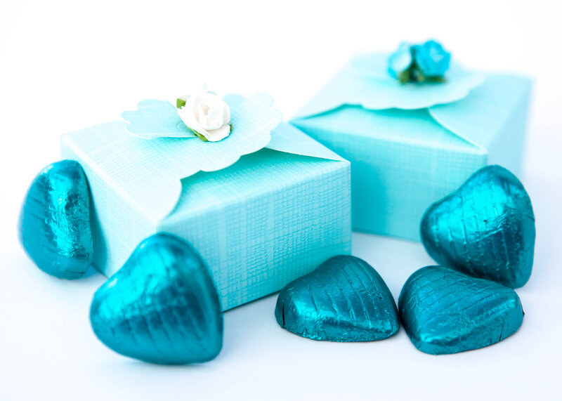 Blue Gift Boxes with Chocolates