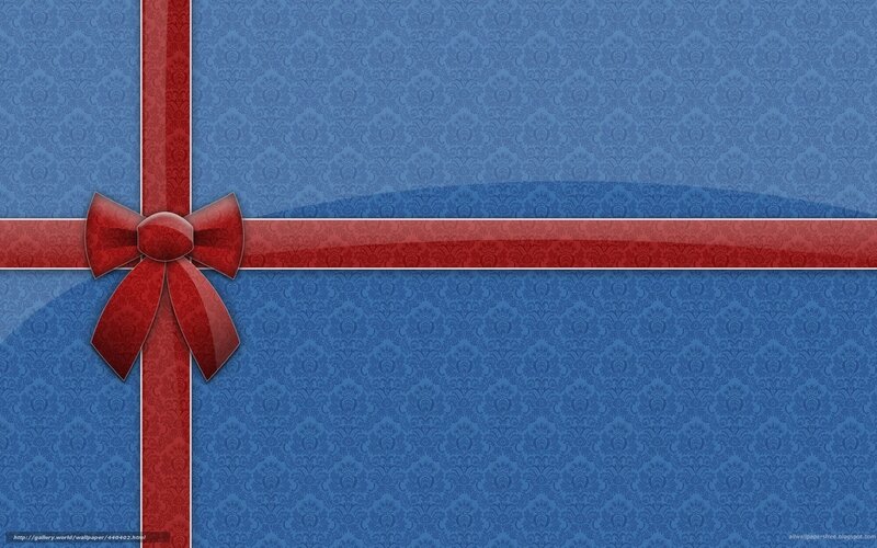 blue gift with red ribbon