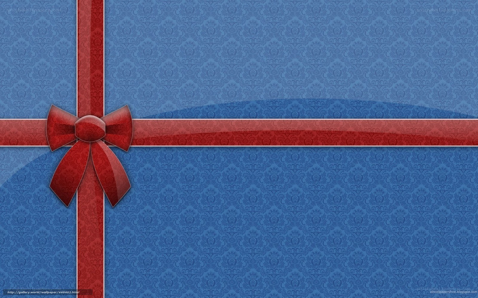 blue gift with red ribbon