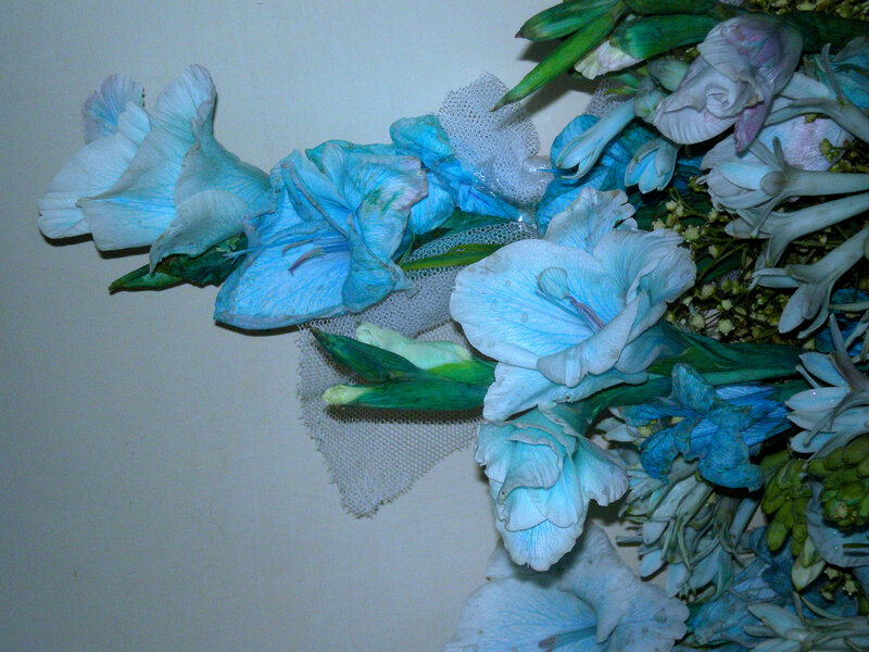blue gladiolus bouquet