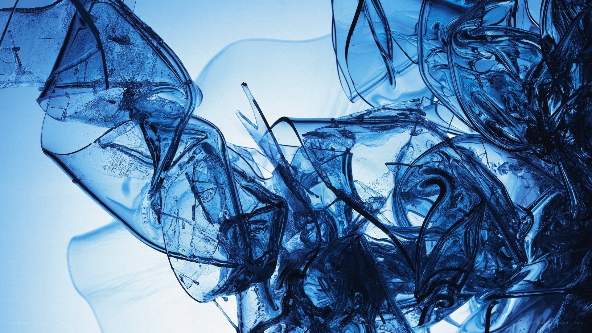 Blue glass abstract art
