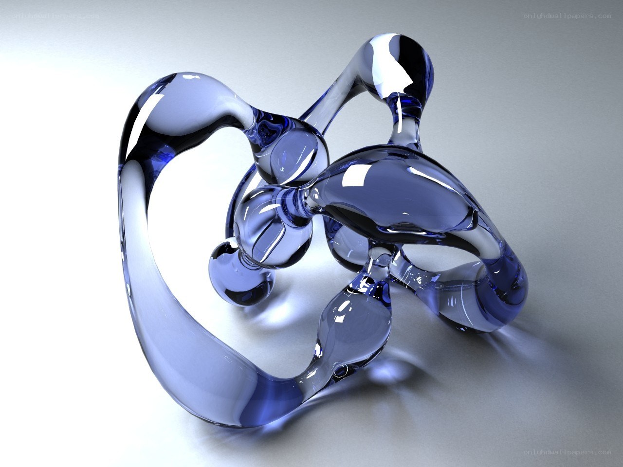 blue glass abstract sculpture