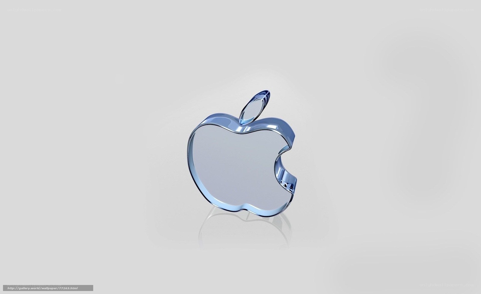 Blue glass Apple logo