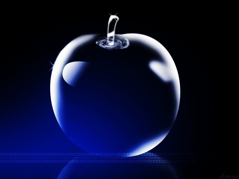 blue glass apple