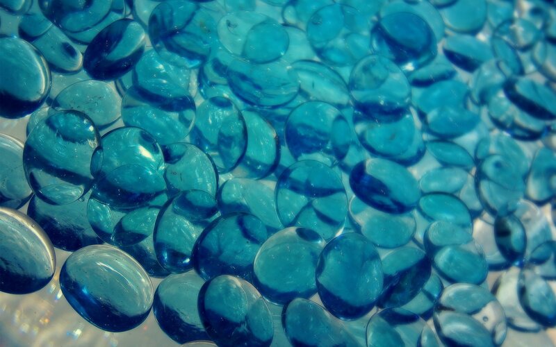 Blue Glass Beads — Calm, Photograph