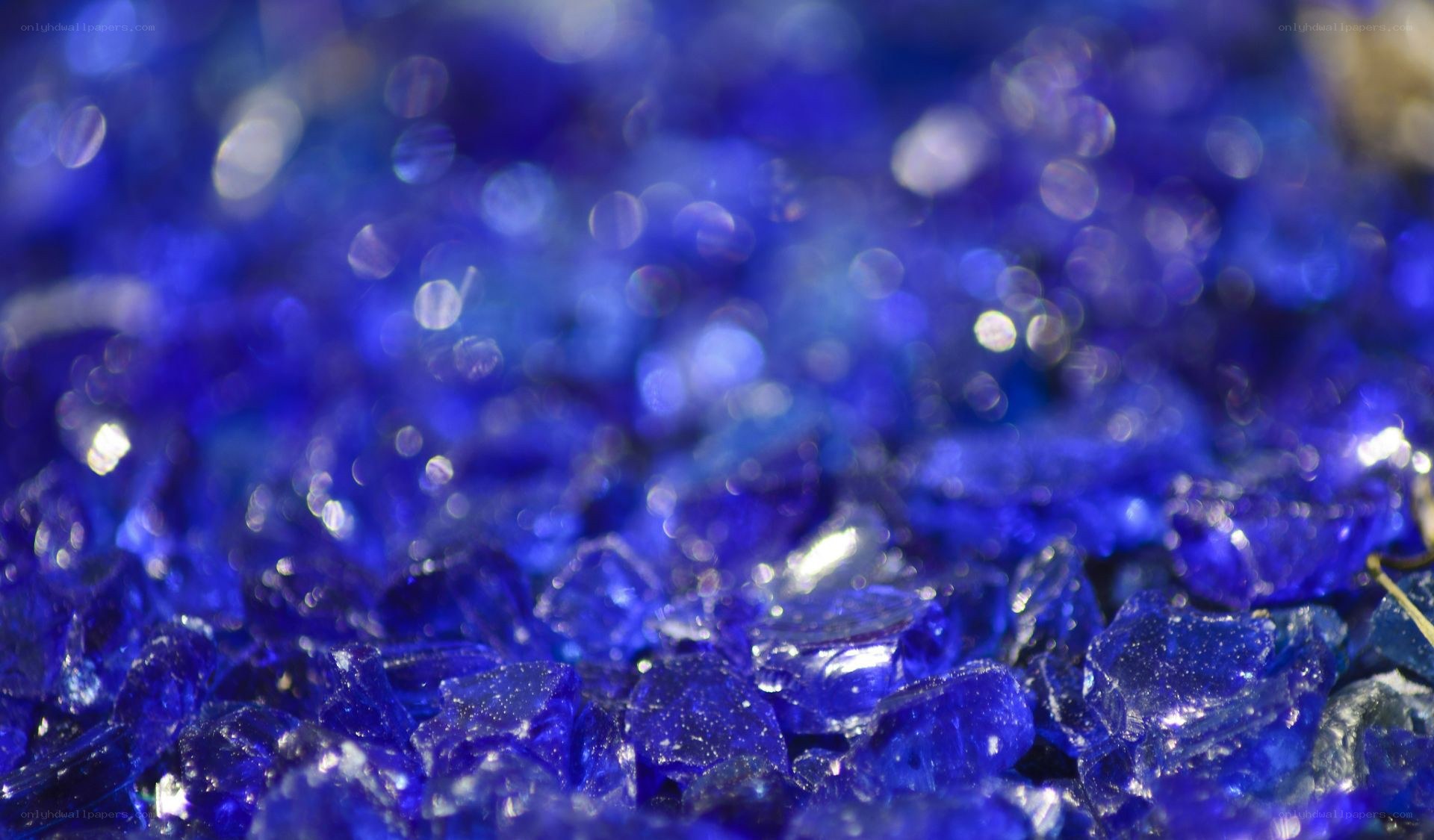 blue glass beads close-up