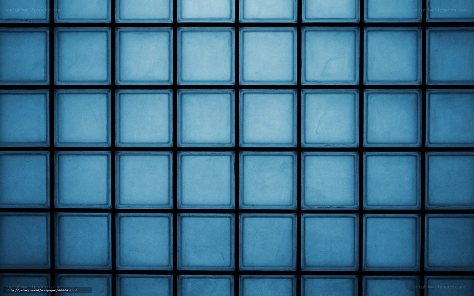blue glass block wall