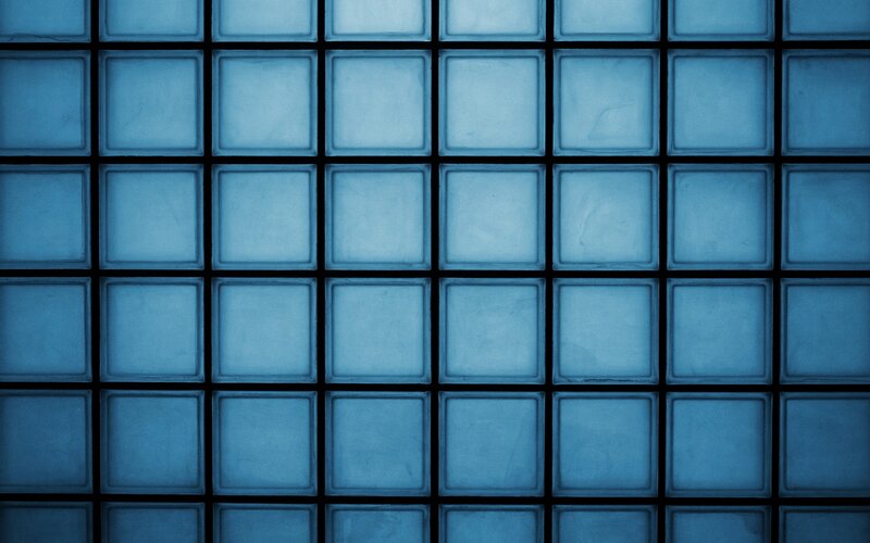 Blue Glass Blocks Wall