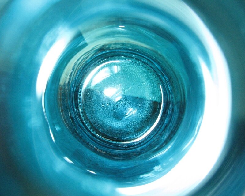 Blue Glass Bottle Bottom