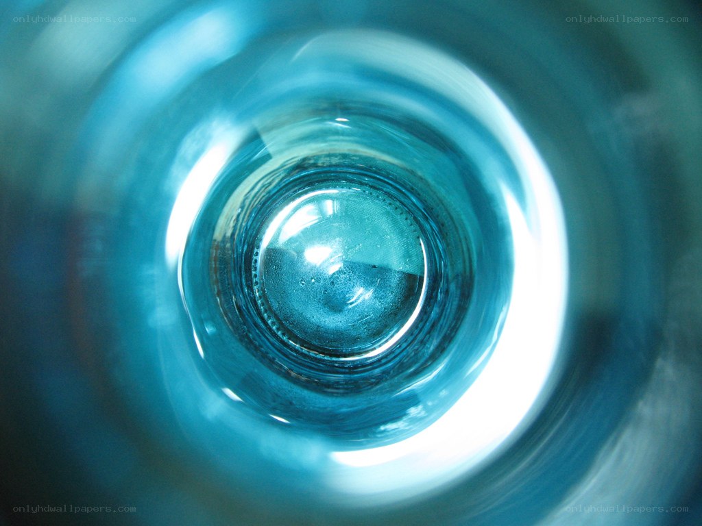 blue glass bottle interior