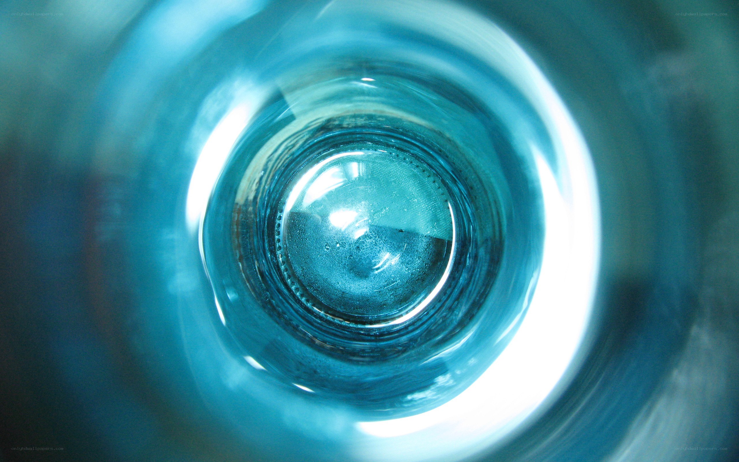 blue glass bottle interior