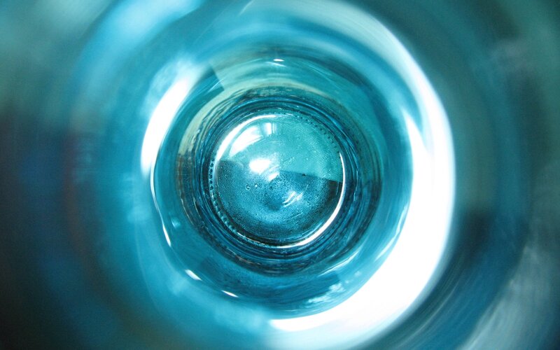 Blue Glass Bottle Interior — Calm