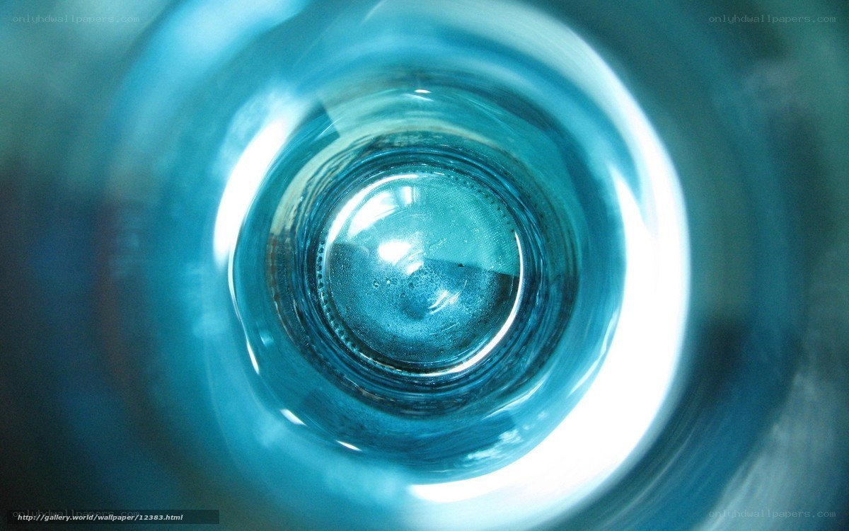 Blue glass bottle interior
