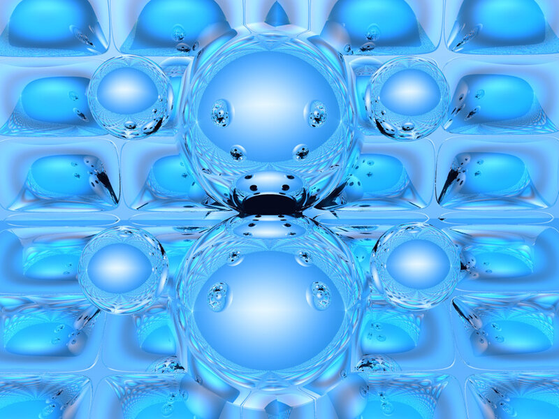 Blue Glass Bubbles — Calm, Digital Art