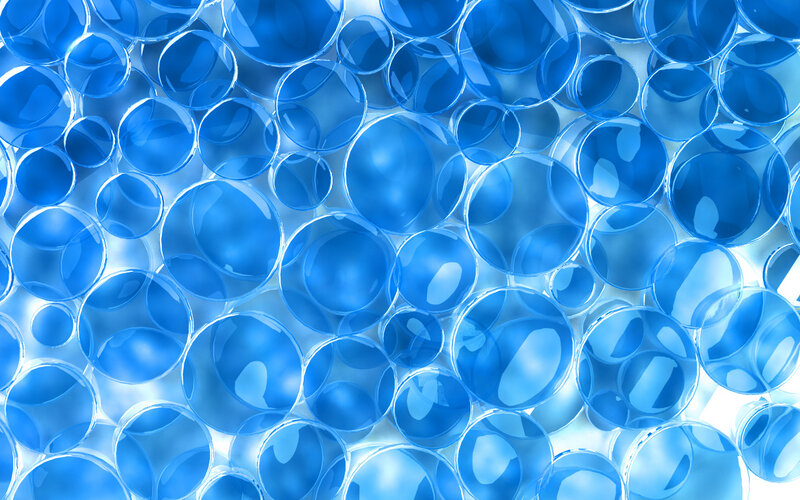 Blue Glass Bubbles — Calm