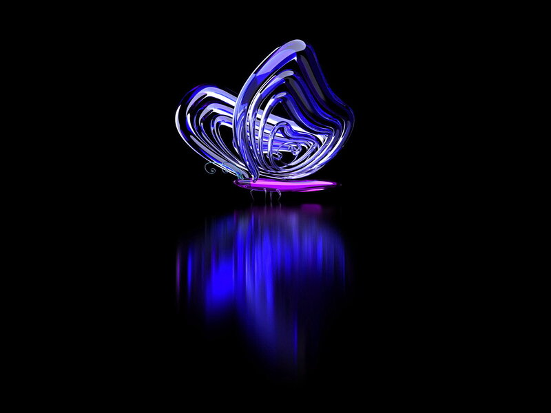 Blue Glass Butterfly — Abstract