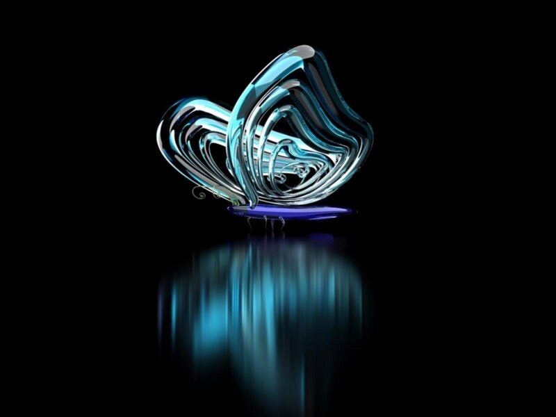 Blue Glass Butterfly