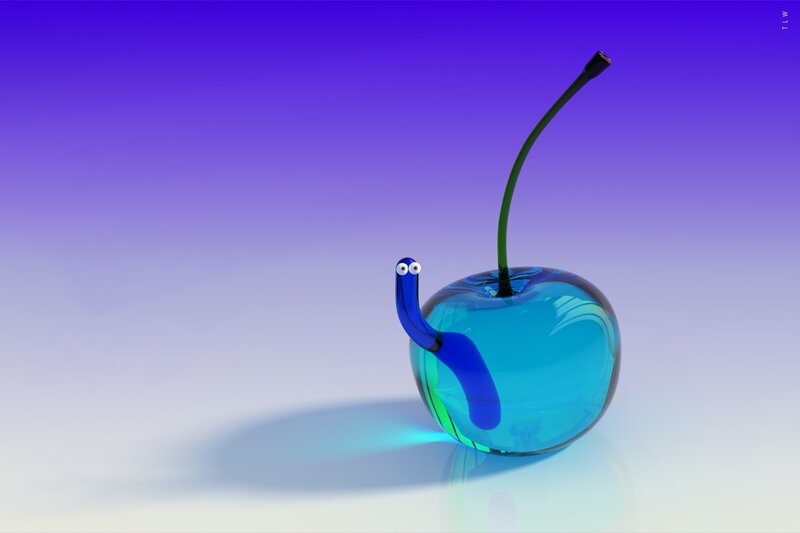 Blue Glass Cherry