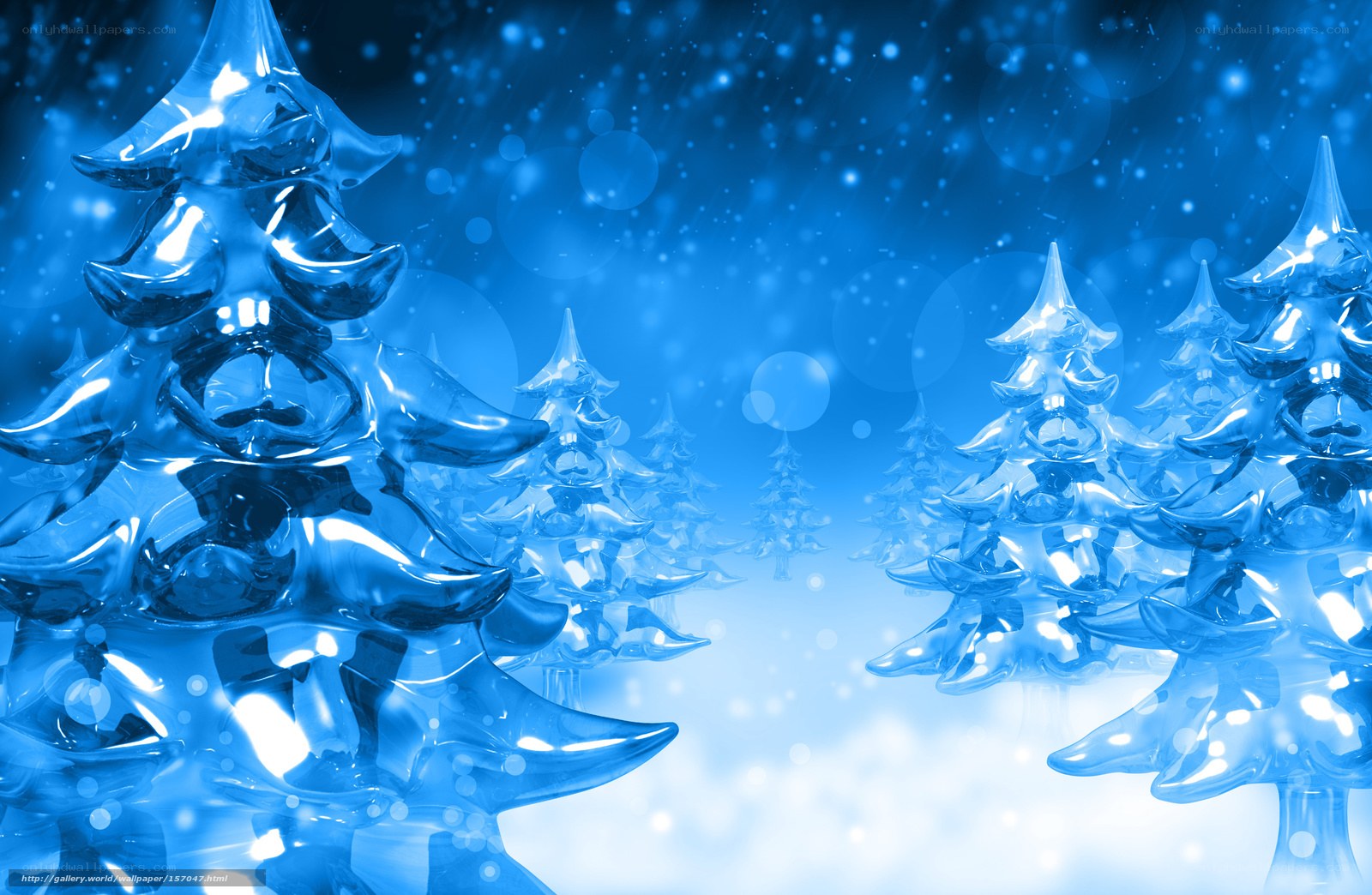 blue glass Christmas trees