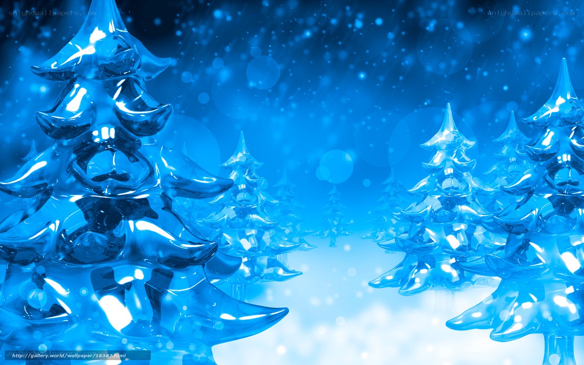Blue glass Christmas trees
