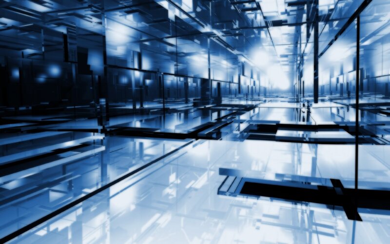 Blue Glass Corridor